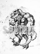 Image- Stock Art- Stock Illustration- Lizard Man, ink