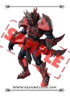 Image - Stock Art - Grayscale - Stock Illustration - Demon Warrior