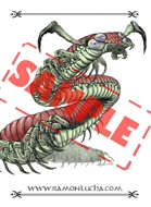 Image - Stock Art - Grayscale - Stock Illustration - rpg -Giant Centipedes - Mutant - Monster