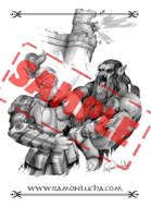Image - Stock Art - Grayscale - Stock Illustration - Orc  - warrior - War - Fantasy