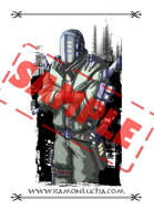 Image - Stock Art - Grayscale - Stock Illustration - rpg - Warrior - futuristic - spy - robot - cyborg - humanoid