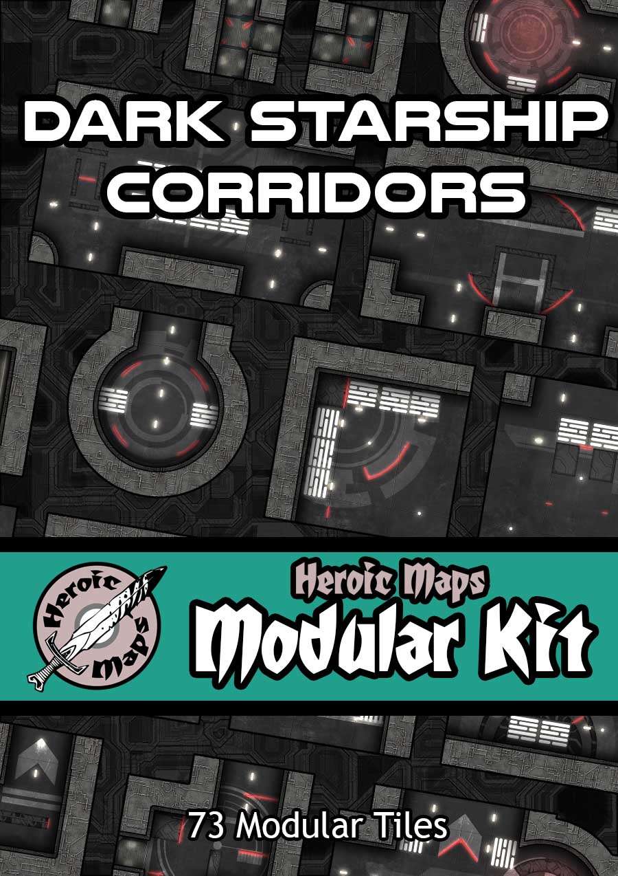 Heroic Maps - Modular Kit: Dark Starship Corridors - Heroic Maps | Modular  Kits | Sci-Fi | Spacecraft | DriveThruRPG