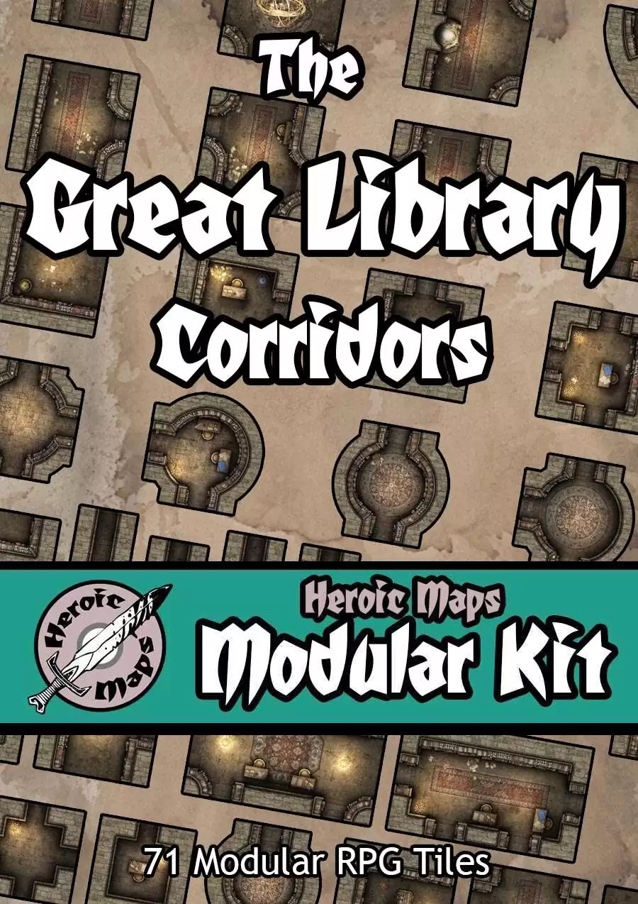 Heroic Maps - Modular Kit: The Great Library Corridors - Heroic Maps ...