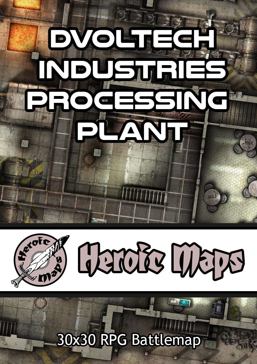 Heroic Maps - Dvoltech Industries Processing Plant - Heroic Maps |  Buildings | Sci-Fi | Spacecraft | Roll 20 Ready | DriveThruRPG