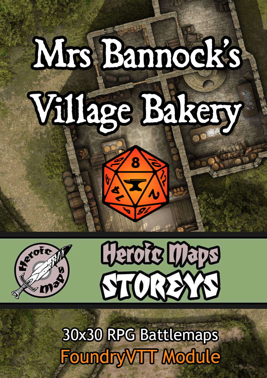 Heroic Maps - Storeys: Mrs Bannock's Village Bakery Foundry VTT Module ...