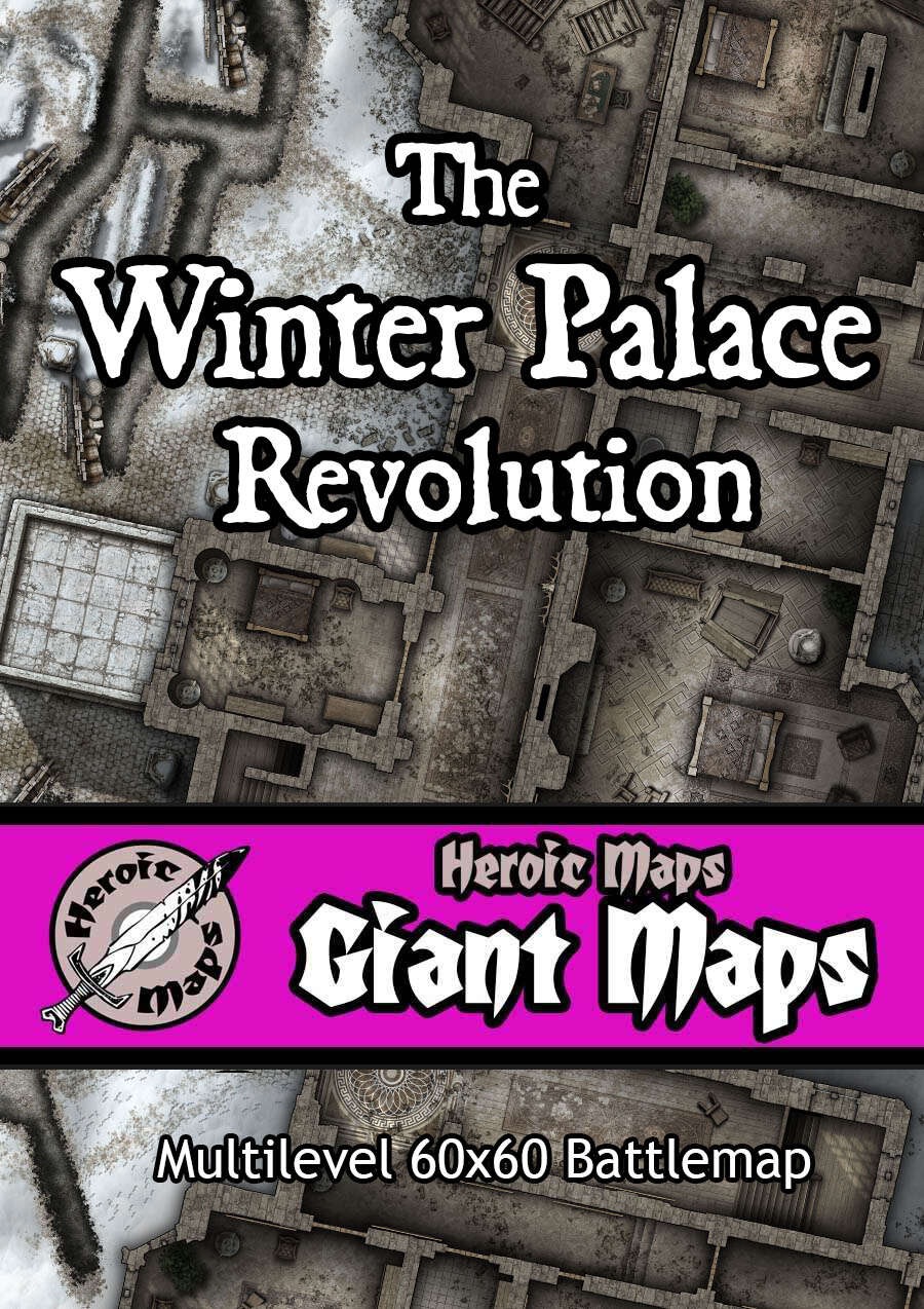 Heroic Maps - Giant Maps: The Winter Palace Revolution - Heroic Maps |  Buildings | Cities | Ruins | Storeys | Castles | Winter | Encounters |  Giant Maps | Roll 20 Ready | DriveThruRPG