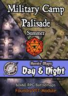 Heroic Maps - Day & Night: Military Camp Summer Palisade Foundry VTT Module