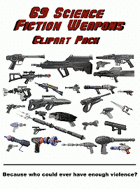 69 Science Fiction Weapons Clipart Pack