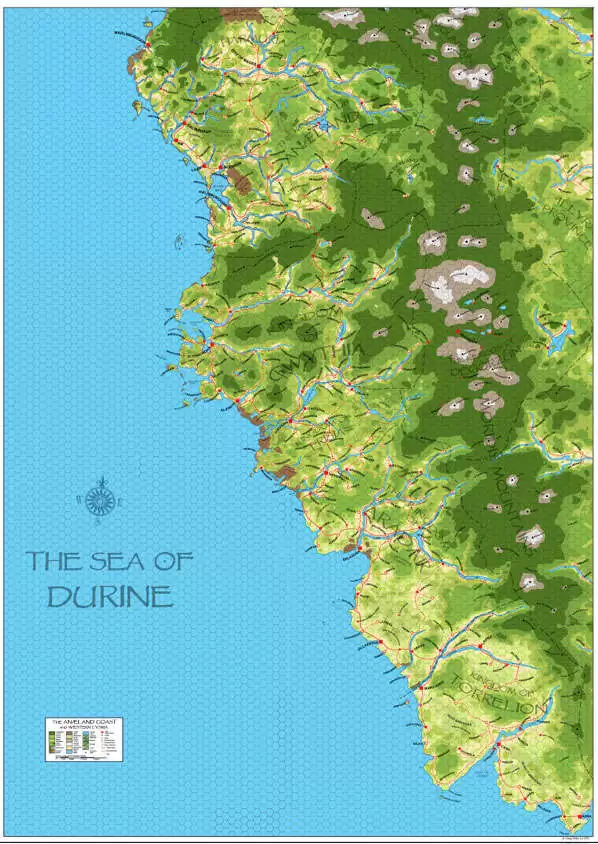 The Anaeland Coast Regional Map (hex) - Fool's Moon Entertainment Inc ...