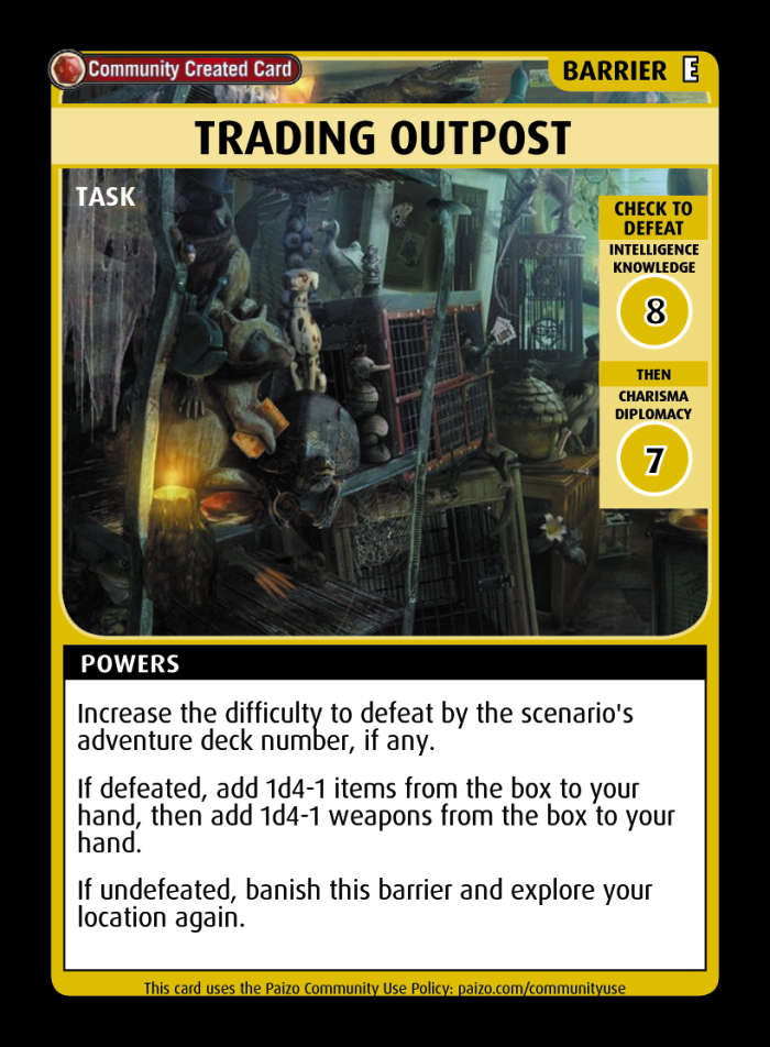 Trading Outpost - Custom Card - Paizo | Pathfinder Adventure Card Game ...