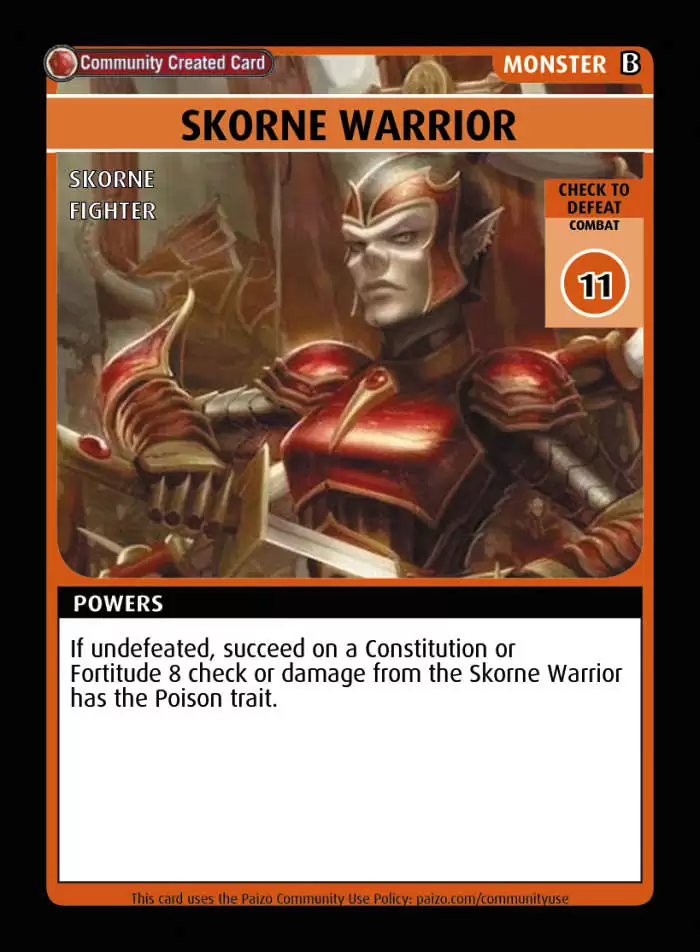 Skorne Warrior - Custom Card - Paizo | Pathfinder Adventure Card Game ...