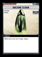 Arcane Cloak - Custom Card