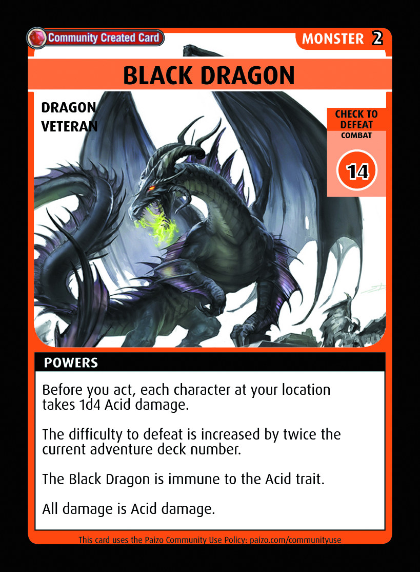 Black Dragon - Custom Card - Paizo | Pathfinder Adventure Card Game Community Cards | DriveThruRPG Black Dragon - Custom Card - Paizo | Pathfinder Adventure Card Game Community Cards | DriveThruRPG