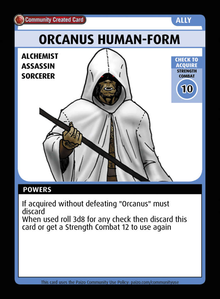 Orcanus Human-form - Custom Card - Paizo | Pathfinder Adventure Card ...