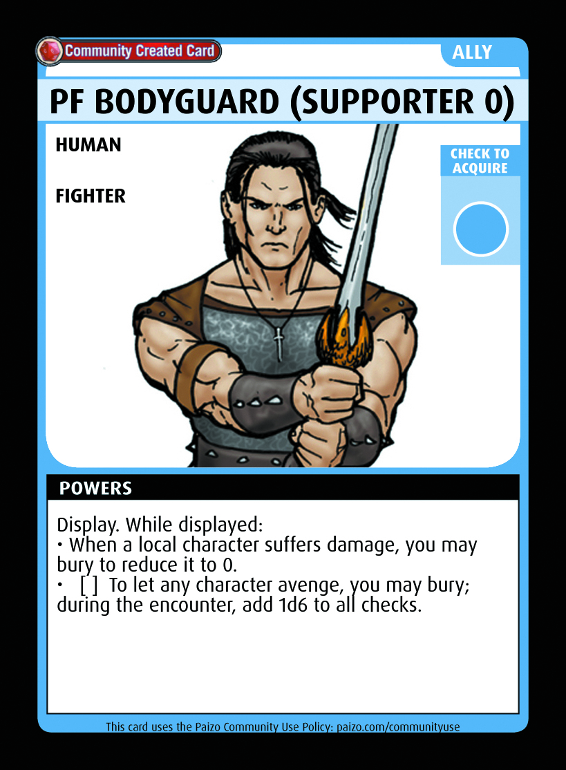 Pf Bodyguard (supporter 0) - Custom Card