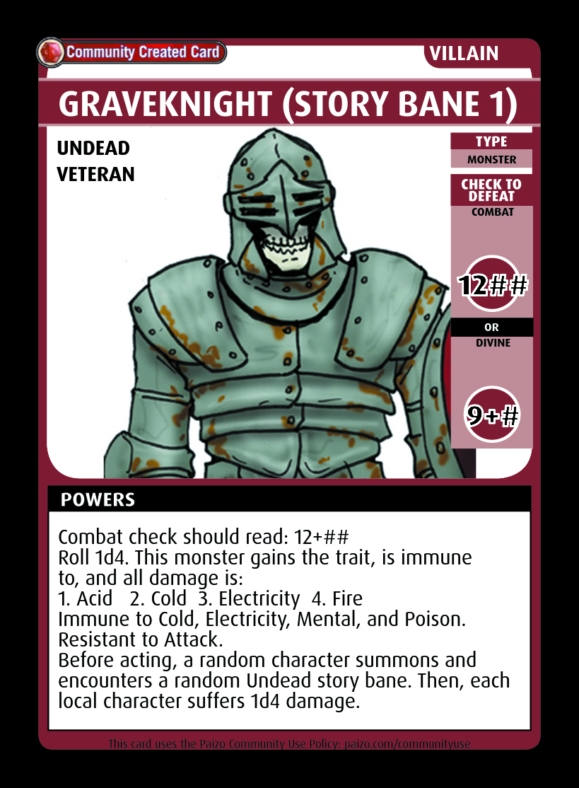Graveknight (story Bane 1) - Custom Card