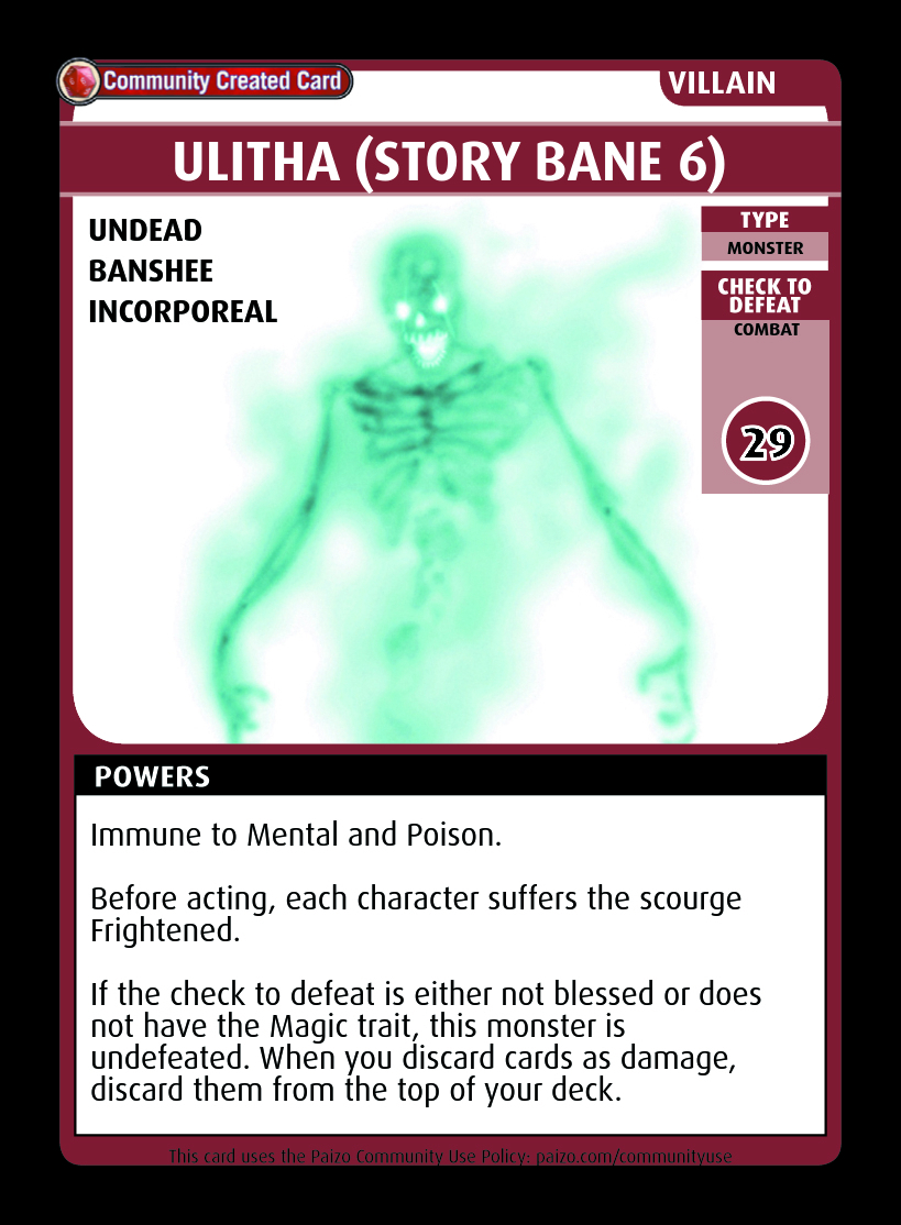 Ulitha (story Bane 6) - Custom Card