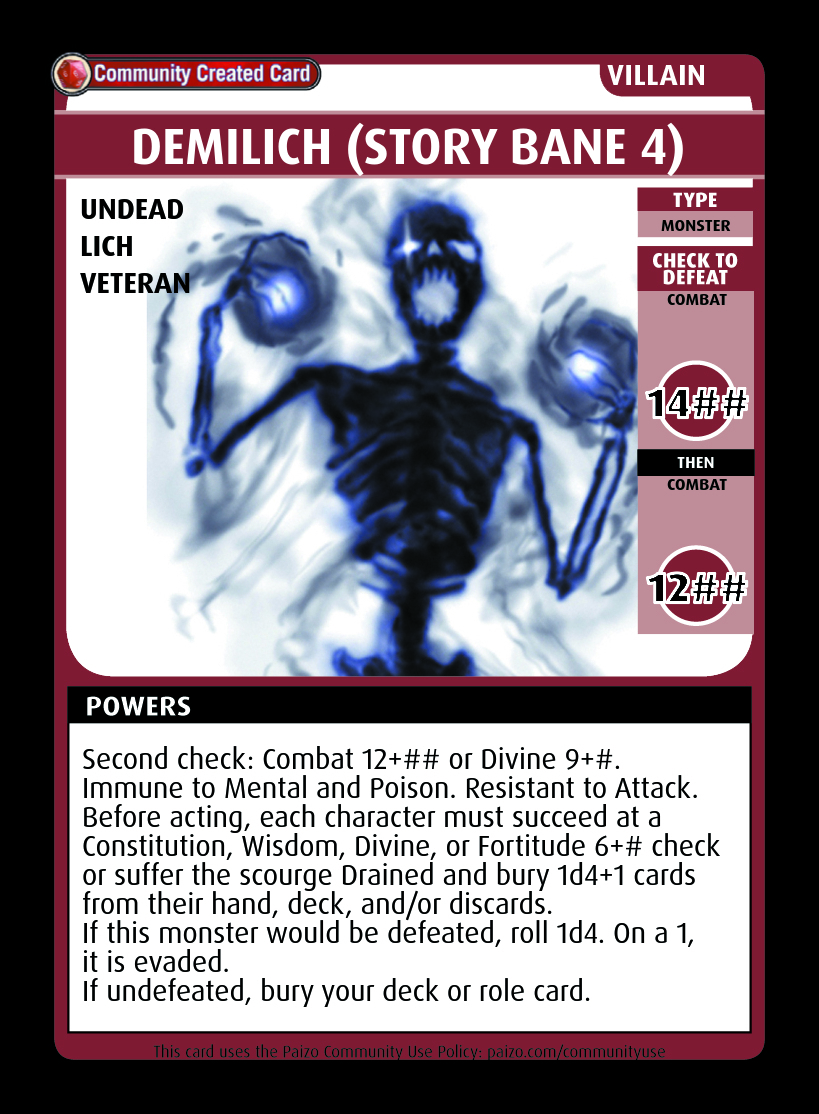 Demilich (story Bane 4) - Custom Card