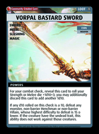 Vorpal Bastard Sword Custom Card Paizo Pathfinder Adventure Card Game Community Cards Drivethrucards Com