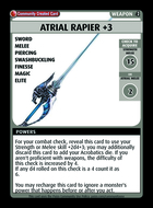 Atrial Rapier +3 - Custom Card