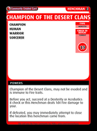 Champion Of The Desert Clans - Custom Card