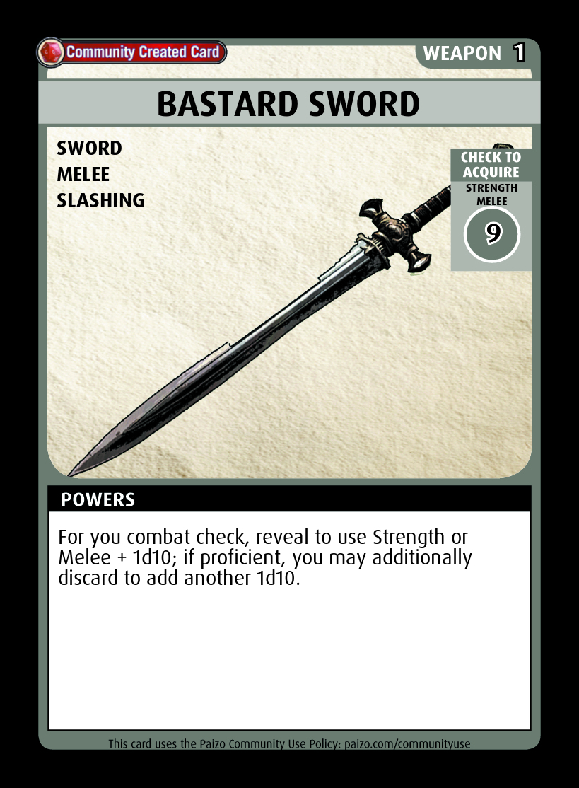 Bastard Sword Dnd Stats