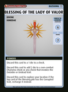 Blessing Of The Lady Of Valor - Custom Card