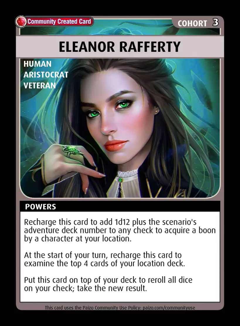 Eleanor Rafferty Eleanor Rafferty - Custom Card - Paizo | Pathfinder Adventure Card Game ...