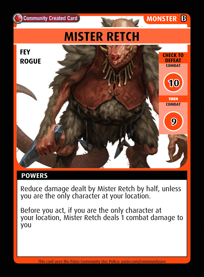 Mister Retch - Custom Card - Paizo | Pathfinder Adventure Card Game ...