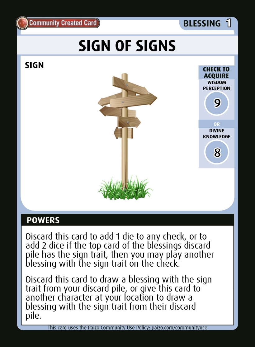 Sign Language Pathfinder Sign Of Signs - Custom Card - Paizo | Pathfinder Adventure Card Game ...