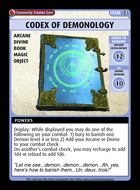 Codex Of Demonology - Custom Card