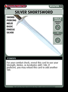 Silver Shortsword - Custom Card