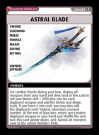 Astral Blade - Custom Card
