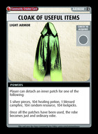 Cloak Of Useful Items - Custom Card