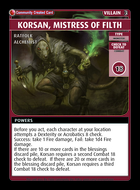 Korsan, Mistress Of Filth - Custom Card