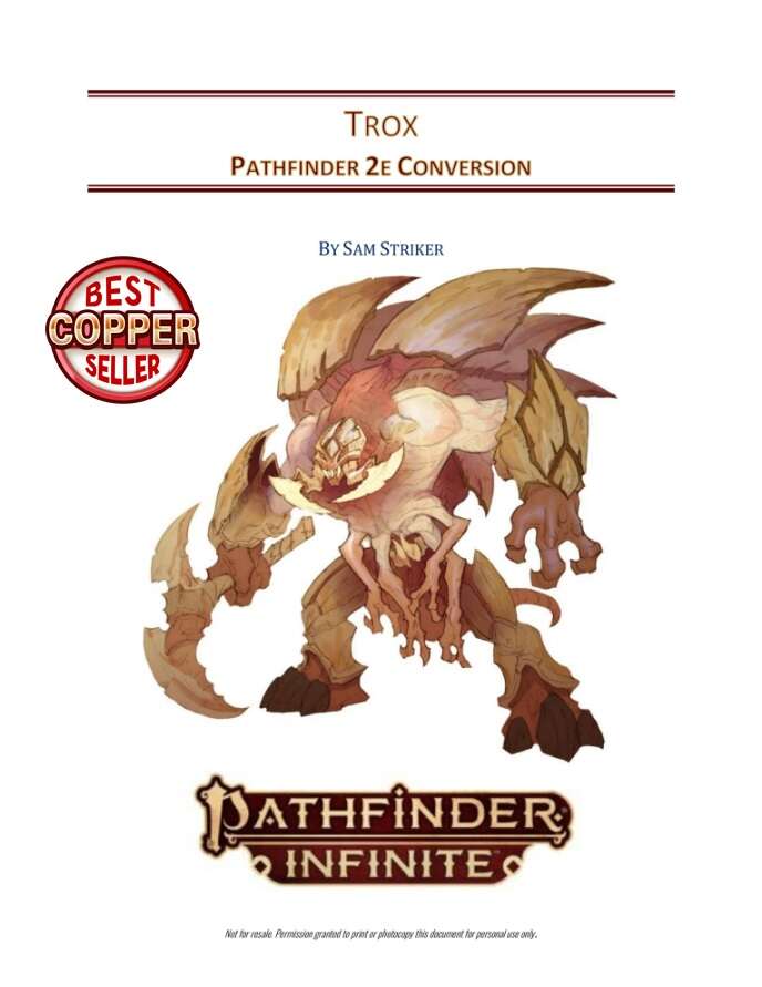 Trox: Pathfinder 2e Conversion