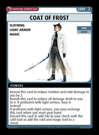 Coat Of Frost - Custom Card
