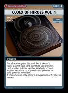 Codex Of Heroes Vol. 4 - Custom Card