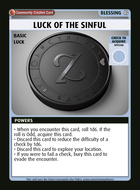 Luck Of The Sinful - Custom Card