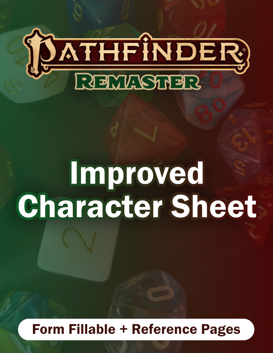 Pathfinder 2e Character Sheet + Reference Pages