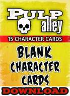 Pulp Alley - Blank Character Cards