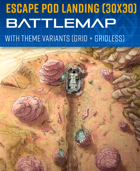 Escape Pod Landing - Sci-fi Battle Map (30x30)