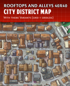 Rooftops And Alleys - Fantasy City District Map (40x40)