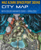 Maz Azark Spaceport - Sci-fi City Map (30x40)
