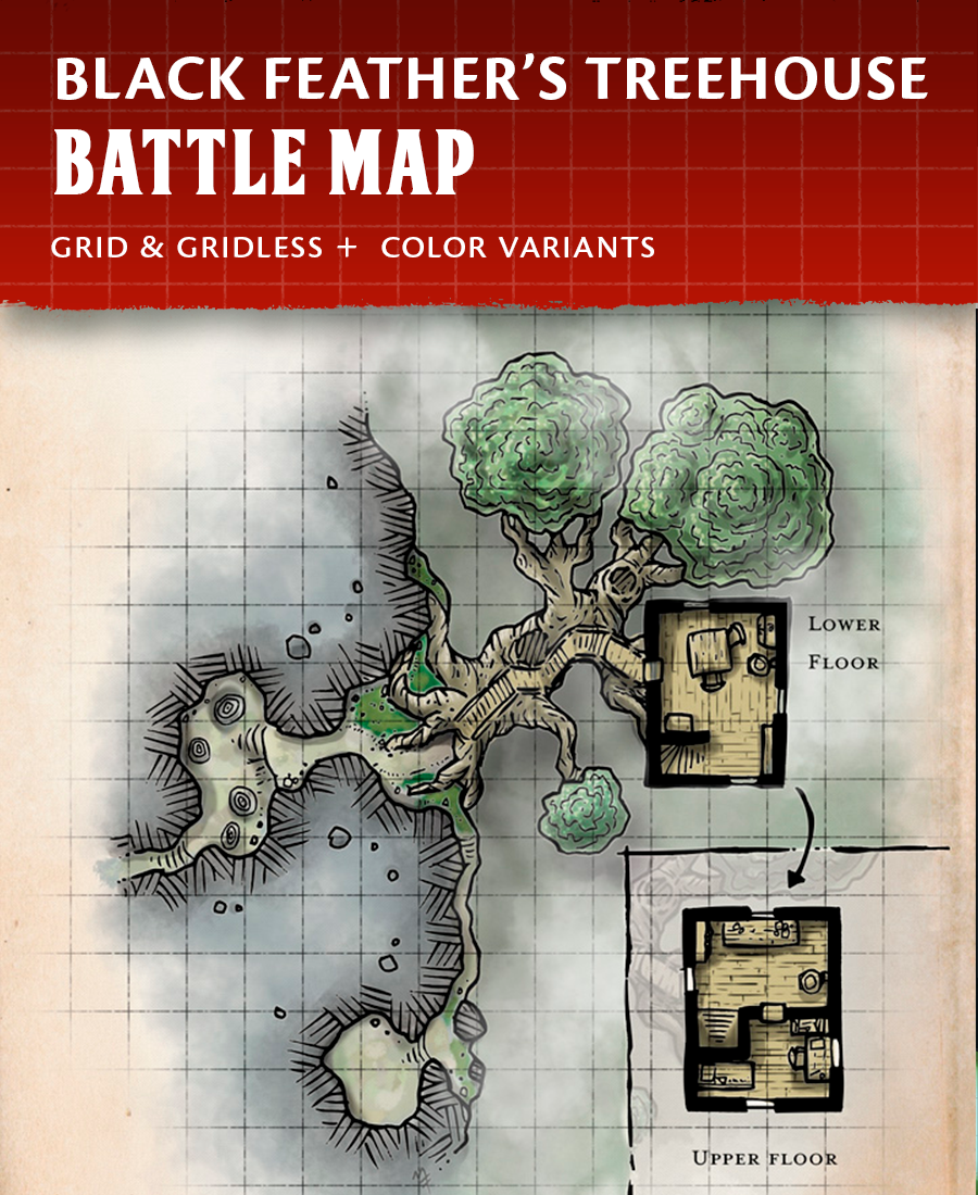 Black Feather's Treehouse - Fantasy Floorplan - Miska's Maps