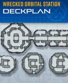 Wrecked Orbital Station - Sci-fi Deckplan