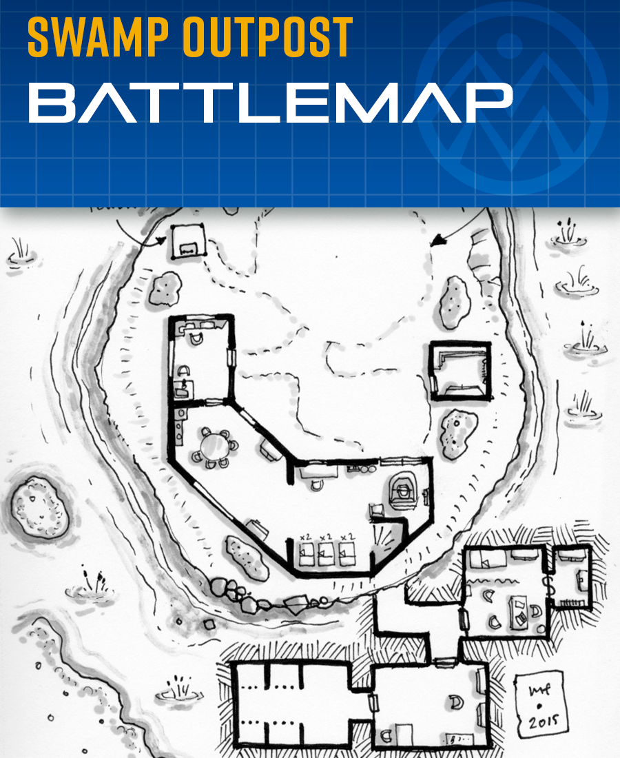 Swamp Outpost - Sci-fi Battlemap - Miska's Maps | Miska's Maps - OSR ...