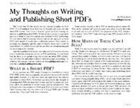 My Thoughts on Writing and Publishing Short PDFs