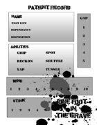 One Foot in the Grave - Character Sheet