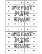 One Foot in the Grave - BINGO Cards